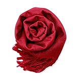 Cachecol Feminino Gearonic TM Macio De Pashmina Xale De Inverno Lenços Moda Feminina Em Cores Lisas Wine Red Large