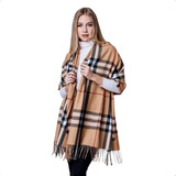 Cachecol Inverno Lenço Xadrez Echarpe Feminino