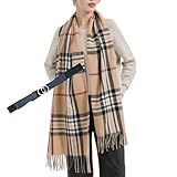 Cachecol Pashmina Xale Manta Lenço Xadrez Com Franjas Modelo Longo Grosso Cinto Elástico Preto