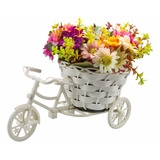 Cachepo Arranjo Bicicleta Decorativa Flores Artificiais