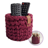 Cachepô De Crochê Porta Lápis Caneta Controle Remoto Lindo