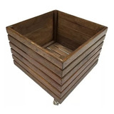Cachepot Com Rodinhas Rodízio Madeira De Lei 40x40