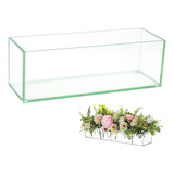 Cachepot De Vidro Incolor Retangular Floreira