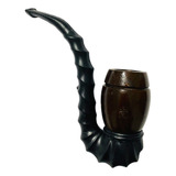 Cachimbo Madeira Escura De Rosca Curvo Cavalo Marinho Resina
