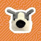 Cachorro De Pelúcia 26cm Deitado Peludinho Cinza