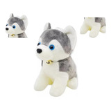 Cachorro Pelúcia Husky Fofo Filhote C sino Lavável 23cm