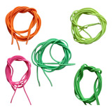 Cadarço Elástico 1m Neon 5 Pares Tênis Corrida Com Ponteiras Cor Multicolor