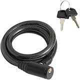 Cadeado Com Chave Para Bicicleta 100 Cm - Segurança Reforçada- Resistente A Corte- Alta Proteção- Antifurto- Acessório De Ciclismo MTB- Speed Ideal Para Proteção E Segurança De Bike Outdoor Speed