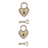 Cadeado Coração 2 Pçs Metal Para Decoração Caixa Artesanato