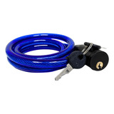 Cadeado De Bicicleta Bike Com 2 Chaves Resistente Super Aço Cor Azul