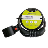 Cadeado De Segredo Bike Elleven Espiral 1m X 12mm C Suporte
