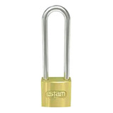 Cadeado Latão Com Chave Haste Longa 30mm Stam Cor Dourado