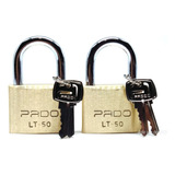 Cadeado Pado Lt 50 Mm Mesma Chave Segredo Kit 2 Unidades Cor Dourado