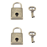 Cadeado Quadrado Mini 2 Pçs Metal Decoração Caixa Artesanato