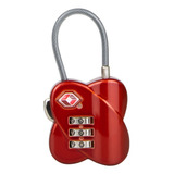 Cadeado Tsa Curvo Código Numérico Cabo Aço Yin s Cor Vermelho