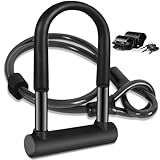 Cadeado U-Lock- Cadeado Bicicleta- Bike U Lock- Cadeado Para Bicicleta- Cadeado Bike- Tranca De Bicicleta- Cadeado Para Moto Cabo De Bicicleta Flexível De 1-2m E Suporte De Montagem Resistente