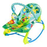 Cadeira Balanço Vibratória E Musical Para Bebê Azul   Girafa