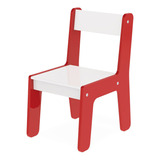Cadeira Cadeirinha Infantil Vermelha Em Madeira