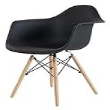 Cadeira Charles Eames Com Braço Preta