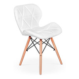 Cadeira Charles Eames Eiffel Slim Wood Estofada Magazine Decor Cor Branca