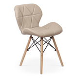 Cadeira Charles Eames Eiffel Slim Wood Estofada Magazine Decor Cor Nude