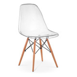 Cadeira Charles Eames Eiffel Wood Policarbonato