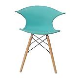 Cadeira Charles Eames New Wood Design Pelegrin Pw 079 Azul Celeste