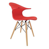Cadeira Charles Eames New Wood Design Pw 079 Vermelha
