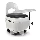 Cadeira Cirandinha Para Manicure Diva Branca Santa Clara- Conforto E Elegância Para Seu Salão- Assento Giratório- Altura Ajustável- Design Ergonômico- Durabilidade E Qualidade Profissional