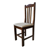 Cadeira Colonial Madeira Maciça Estofada Linho