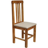 Cadeira Colonial Madeira Maciça Estofada Napa P Mesa