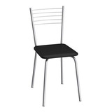 Cadeira De Aço Flex 82cm Compoarte Cromado preto Gc