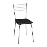 Cadeira De Aço Flex 82cm Compoarte Cromado Preto