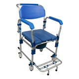 Cadeira De Banho Dellamed Alumínio 150kg C Encosto E Assento