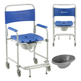 Cadeira De Banho Dobrável Higiênica 150kg Sanitária Com Roda