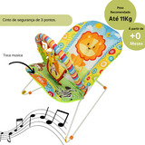Cadeira De Descanso Bebê Musical Safari Com Mordedor Protek