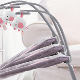 Cadeira De Descanso Mastela Musical Vibratória Cor Cinza E Rosa Até 9kg