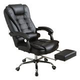 Cadeira De Escritório Cad7 Reclinável Premium Diretor Ergonômica Cor Preto Material Do Estofamento Couro