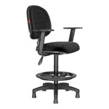 Cadeira De Escritório Cadeira Brasil Cadeira Caixa Alta Executiva Ergonômica Bliss Preta Ble03 Preta Com Estofado De Tecido
