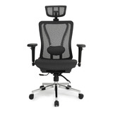 Cadeira De Escritório Dt3 Moira Ergonômica Preta Com Estofado De Malha