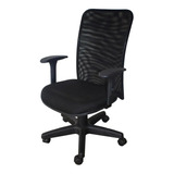 Cadeira De Escritório Ecoflex Ec 4882 c Ergonômica Preta Com Estofado De Tecido
