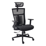 Cadeira De Escritório Elements Vertta Pro Ergonômica Preta Com Estofado De Mesh