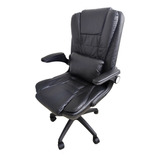 Cadeira De Escritório Ergonômica Giratória Preta Presidente Cor Preto Material Do Estofamento Poliuretano