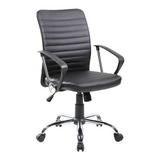 Cadeira De Escritório Mobly Oslo Ergonômica Preta Com Estofado De Couro Sintético