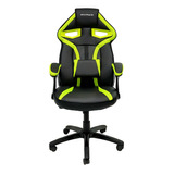 Cadeira De Escritório Mymax Mx1 Gamer Ergonômica Preto E Verde Com Estofado Em Tecido Sintético