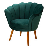 Cadeira De Escritório Poltrona Pétala Verde Decorativa Para Sala E Recepção Confortável Lv Móveis