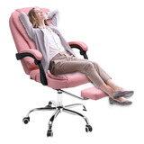 Cadeira De Escritório Presidente C apoio Aos Pés Python Fly Cor Rosa Material Do Estofamento Couro Sintético Xhocb08