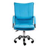 Cadeira De Escritório Show De Cadeiras Desenho Italiano Azul tifanny Com Estofado De Couro Sintético