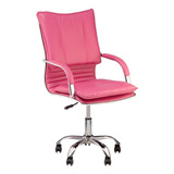 Cadeira De Escritório Show De Cadeiras Desenho Italiano Rosa escuro Com Estofado De Couro Sintético