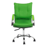 Cadeira De Escritório Show De Cadeiras Desenho Italiano Verde Com Estofado De Couro Sintético